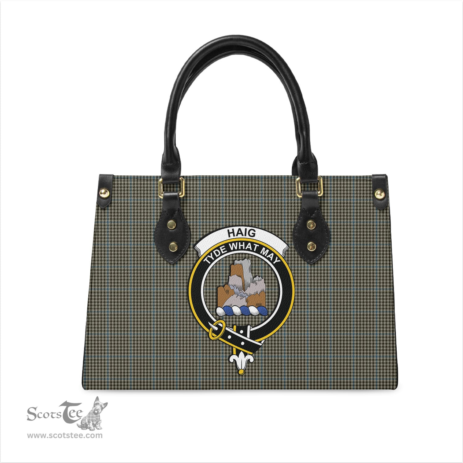 Scottish Haig Tartan Leather Bag for Women with Family Crest Scottish Plaid Tartan Plaid - ScotsTee - scotstee.com