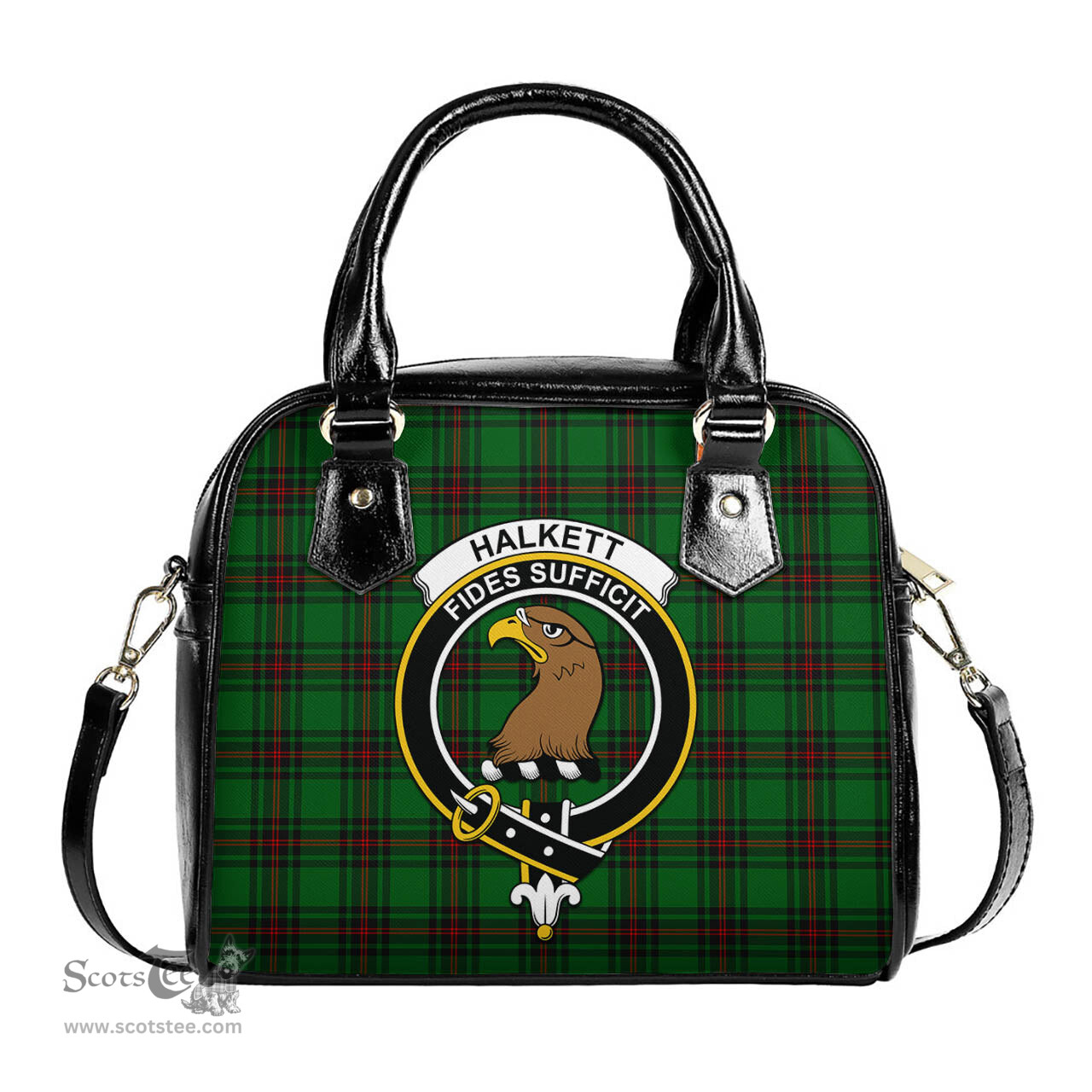 Scottish Halkett Tartan Shoulder Handbags with Family Crest Scottish Plaid Tartan Plaid - ScotsTee - scotstee.com