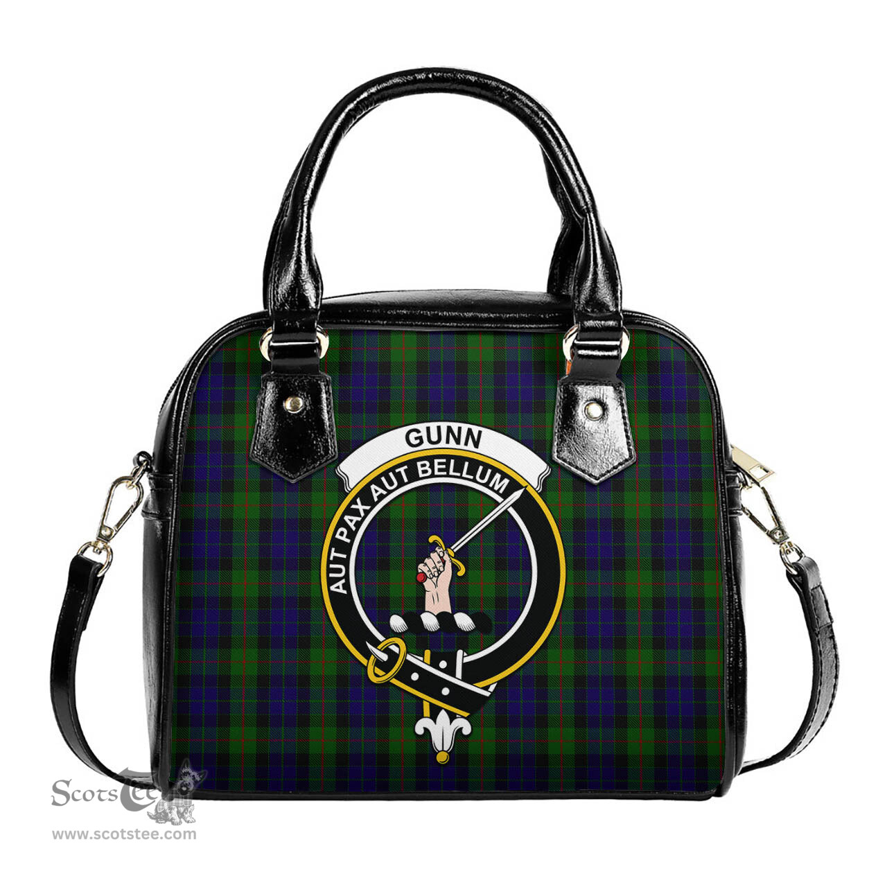 Scottish Gunn Tartan Shoulder Handbags with Family Crest Scottish Plaid Tartan Plaid - ScotsTee - scotstee.com