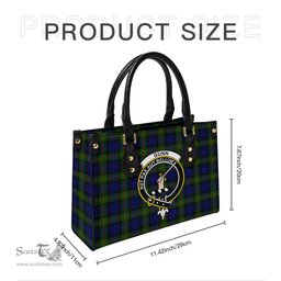 Scottish Gunn Modern Tartan Leather Bag for Women with Family Crest Scottish Plaid Tartan Plaid - ScotsTee - scotstee.com