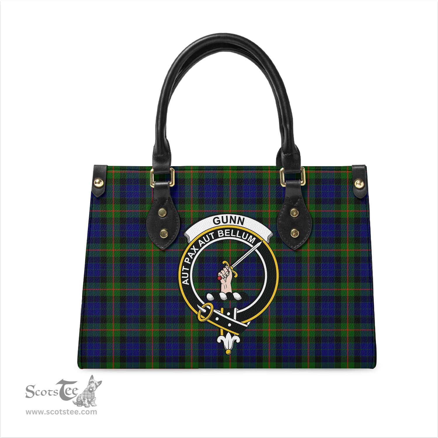 Scottish Gunn Modern Tartan Leather Bag for Women with Family Crest Scottish Plaid Tartan Plaid - ScotsTee - scotstee.com