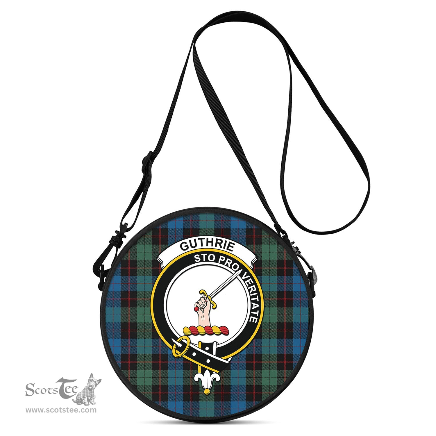 Scottish Guthrie Tartan Round Crossbody Bags - Round Purse with Family Crest Scottish Plaid Tartan Plaid - ScotsTee - scotstee.com