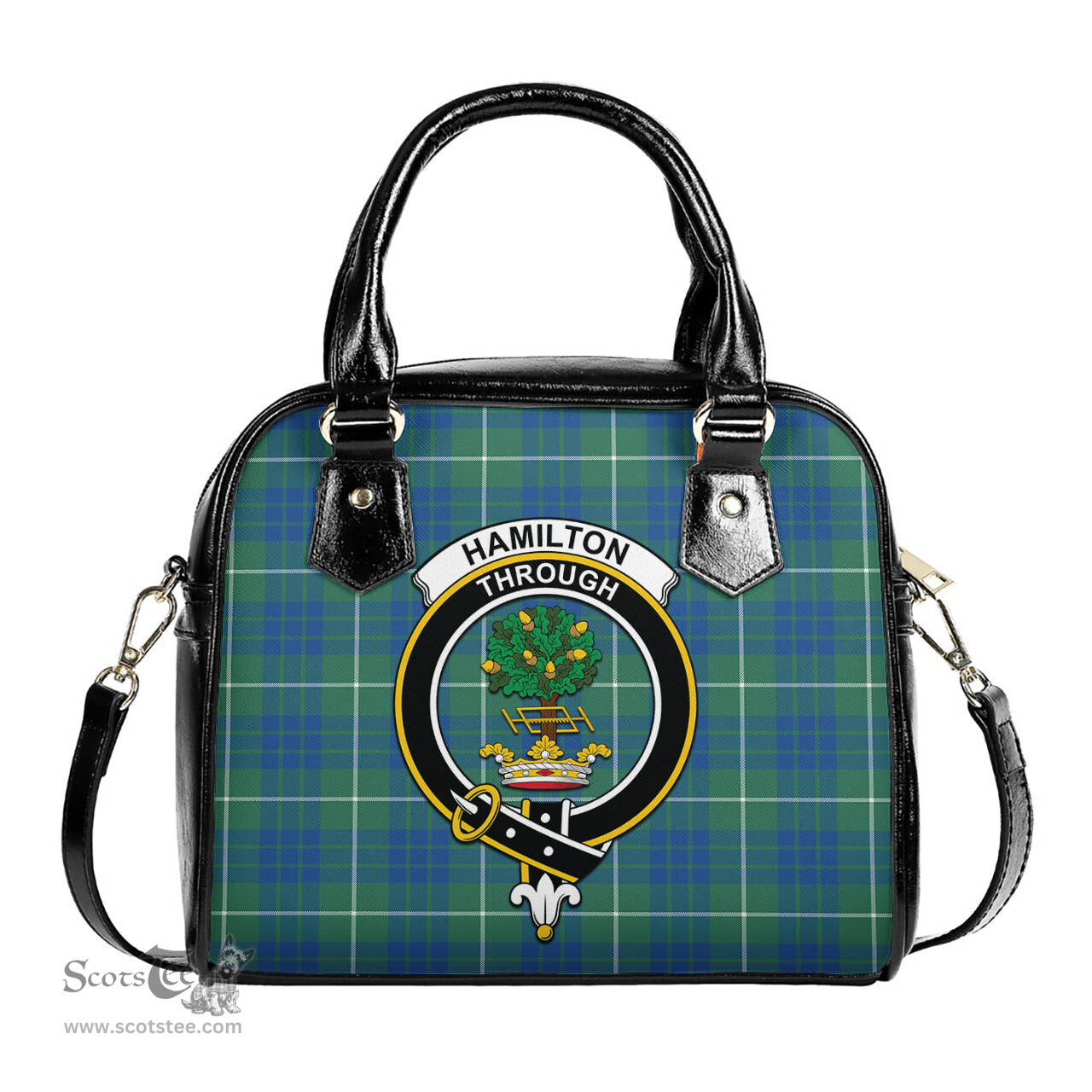 Scottish Hamilton Hunting Ancient Tartan Shoulder Handbags with Family Crest Scottish Plaid Tartan Plaid - ScotsTee - scotstee.com