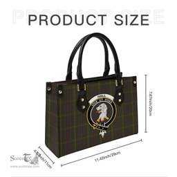 Scottish Hall Tartan Leather Bag for Women with Family Crest Scottish Plaid Tartan Plaid - ScotsTee - scotstee.com