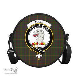 Scottish Hall Tartan Round Crossbody Bags - Round Purse with Family Crest Scottish Plaid Tartan Plaid - ScotsTee - scotstee.com