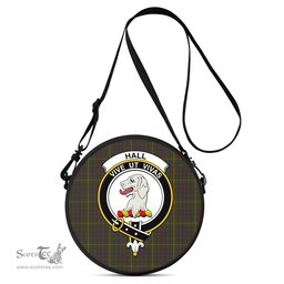 Scottish Hall Tartan Round Crossbody Bags - Round Purse with Family Crest Scottish Plaid Tartan Plaid - ScotsTee - scotstee.com