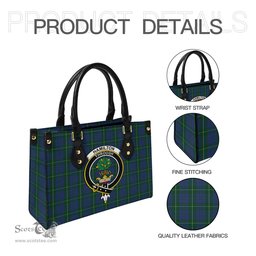 Scottish Hamilton Hunting Tartan Leather Bag for Women with Family Crest Scottish Plaid Tartan Plaid - ScotsTee - scotstee.com