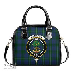 Scottish Hamilton Hunting Tartan Shoulder Handbags with Family Crest Scottish Plaid Tartan Plaid - ScotsTee - scotstee.com