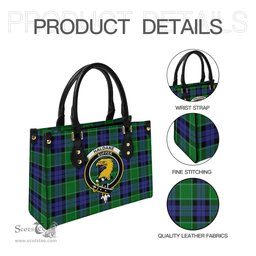 Scottish Haldane Tartan Leather Bag for Women with Family Crest Scottish Plaid Tartan Plaid - ScotsTee - scotstee.com