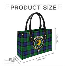 Scottish Haldane Tartan Leather Bag for Women with Family Crest Scottish Plaid Tartan Plaid - ScotsTee - scotstee.com