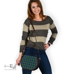 Scottish Hamilton Green Hunting Tartan Saddle Crossbody Bag Scottish Plaid Tartan Plaid - ScotsTee - scotstee.com