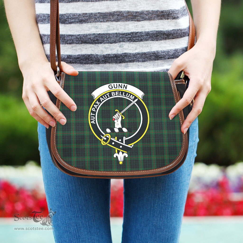 Scottish Gunn Logan Tartan Saddle Crossbody Bag with Family Crest Scottish Plaid Tartan Plaid - ScotsTee - scotstee.com