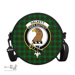 Scottish Halkett Tartan Round Crossbody Bags - Round Purse with Family Crest Scottish Plaid Tartan Plaid - ScotsTee - scotstee.com