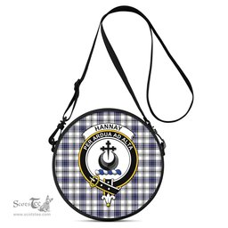 Scottish Hannay Modern Tartan Round Crossbody Bags - Round Purse with Family Crest Scottish Plaid Tartan Plaid - ScotsTee - scotstee.com