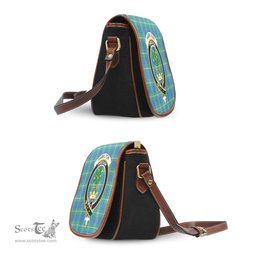 Scottish Hamilton Hunting Ancient Tartan Saddle Crossbody Bag with Family Crest Scottish Plaid Tartan Plaid - ScotsTee - scotstee.com