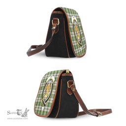 Scottish Hay White Dress Tartan Saddle Crossbody Bag with Family Crest Scottish Plaid Tartan Plaid - ScotsTee - scotstee.com