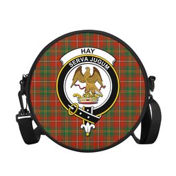 Scottish Hay Ancient Tartan Round Crossbody Bags - Round Purse with Family Crest Scottish Plaid Tartan Plaid - ScotsTee - scotstee.com