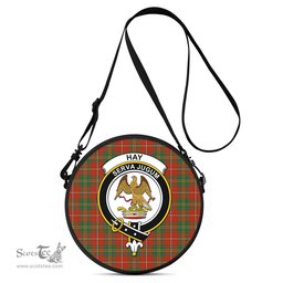 Scottish Hay Ancient Tartan Round Crossbody Bags - Round Purse with Family Crest Scottish Plaid Tartan Plaid - ScotsTee - scotstee.com