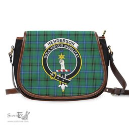 Scottish Henderson Ancient Tartan Saddle Crossbody Bag with Family Crest Scottish Plaid Tartan Plaid - ScotsTee - scotstee.com