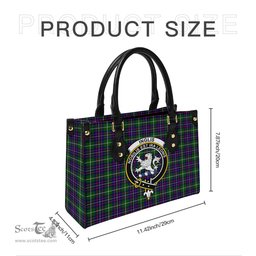 Scottish Inglis Modern Tartan Leather Bag for Women with Family Crest Scottish Plaid Tartan Plaid - ScotsTee - scotstee.com