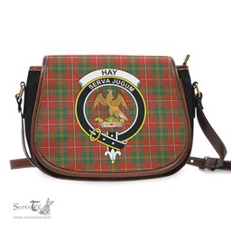 Scottish Hay Ancient Tartan Saddle Crossbody Bag with Family Crest Scottish Plaid Tartan Plaid - ScotsTee - scotstee.com