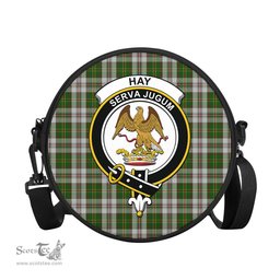 Scottish Hay White Dress Tartan Round Crossbody Bags - Round Purse with Family Crest Scottish Plaid Tartan Plaid - ScotsTee - scotstee.com