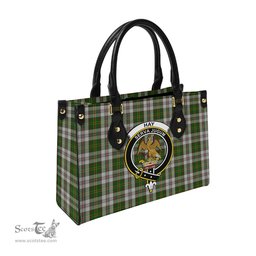 Scottish Hay White Dress Tartan Leather Bag for Women with Family Crest Scottish Plaid Tartan Plaid - ScotsTee - scotstee.com