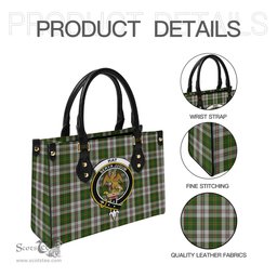 Scottish Hay White Dress Tartan Leather Bag for Women with Family Crest Scottish Plaid Tartan Plaid - ScotsTee - scotstee.com