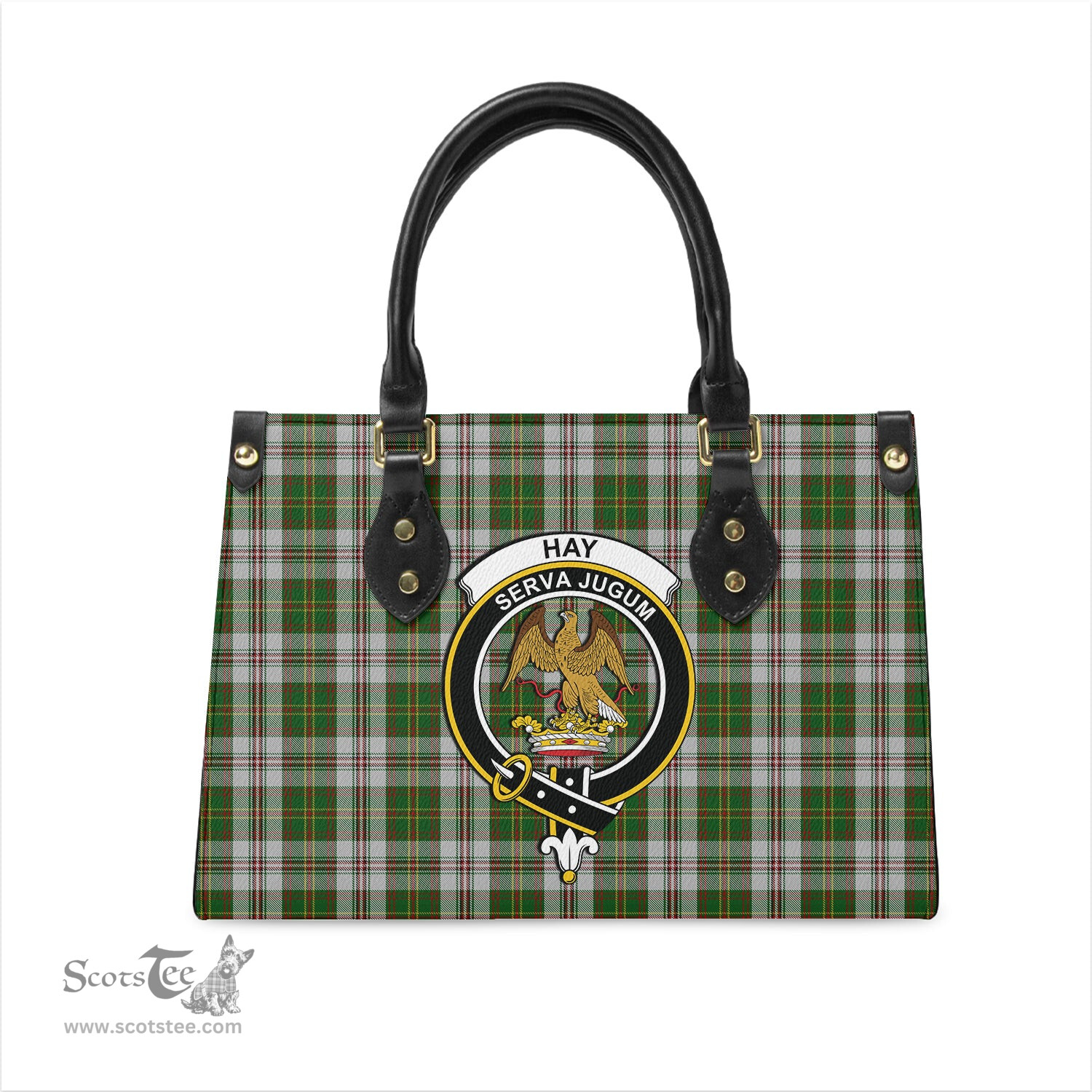 Scottish Hay White Dress Tartan Leather Bag for Women with Family Crest Scottish Plaid Tartan Plaid - ScotsTee - scotstee.com
