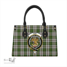 Scottish Hay White Dress Tartan Leather Bag for Women with Family Crest Scottish Plaid Tartan Plaid - ScotsTee - scotstee.com