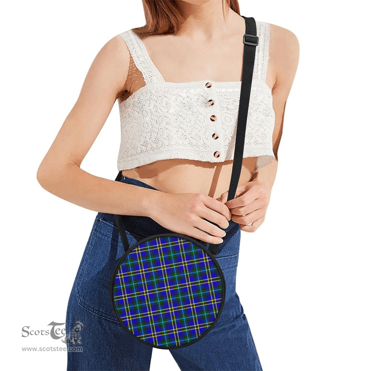 Scottish Hope Modern Tartan Round Crossbody Bags - Round Purse Scottish Plaid Tartan Plaid - ScotsTee - scotstee.com