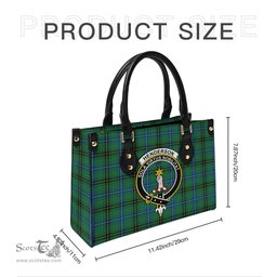 Scottish Henderson Ancient Tartan Leather Bag for Women with Family Crest Scottish Plaid Tartan Plaid - ScotsTee - scotstee.com