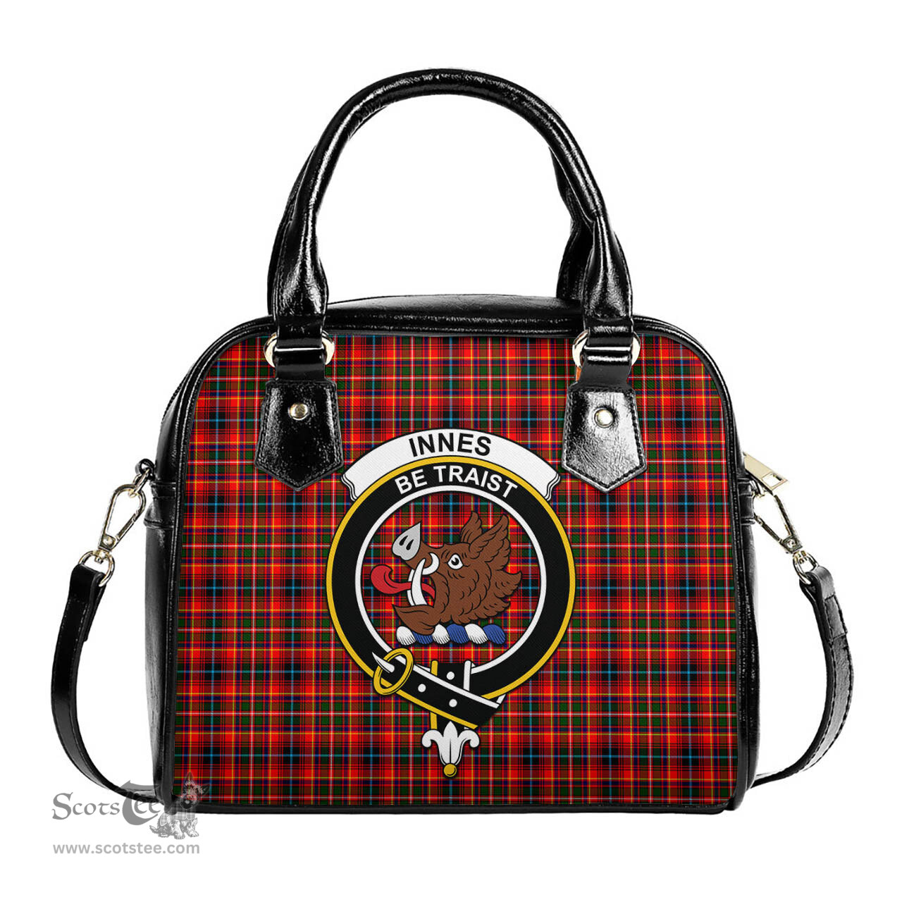 Scottish Innes Modern Tartan Shoulder Handbags with Family Crest Scottish Plaid Tartan Plaid - ScotsTee - scotstee.com