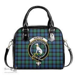 Scottish Hunter Ancient Tartan Shoulder Handbags with Family Crest Scottish Plaid Tartan Plaid - ScotsTee - scotstee.com