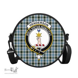 Scottish Henderson Dress Tartan Round Crossbody Bags - Round Purse with Family Crest Scottish Plaid Tartan Plaid - ScotsTee - scotstee.com