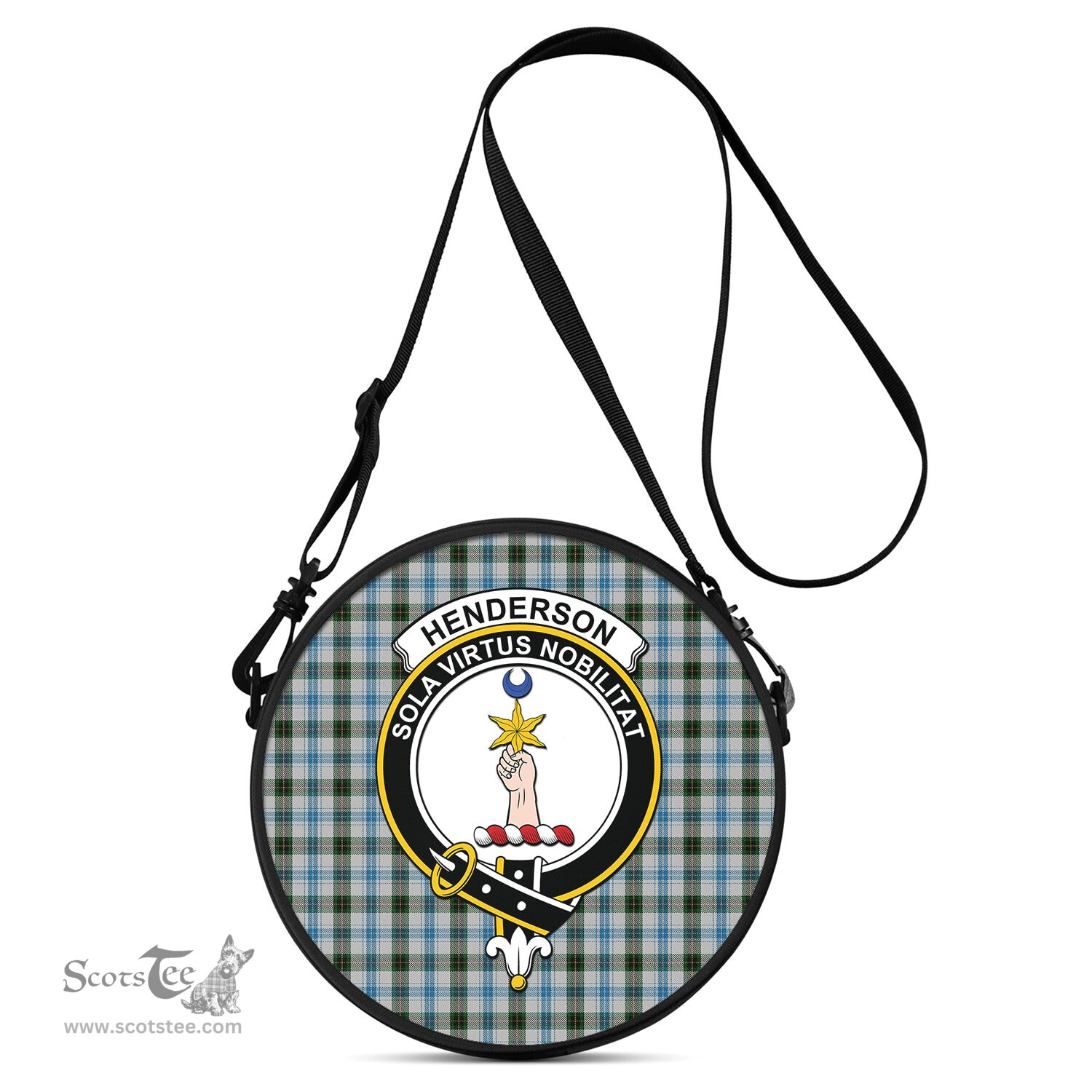 Scottish Henderson Dress Tartan Round Crossbody Bags - Round Purse with Family Crest Scottish Plaid Tartan Plaid - ScotsTee - scotstee.com