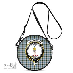 Scottish Henderson Dress Tartan Round Crossbody Bags - Round Purse with Family Crest Scottish Plaid Tartan Plaid - ScotsTee - scotstee.com