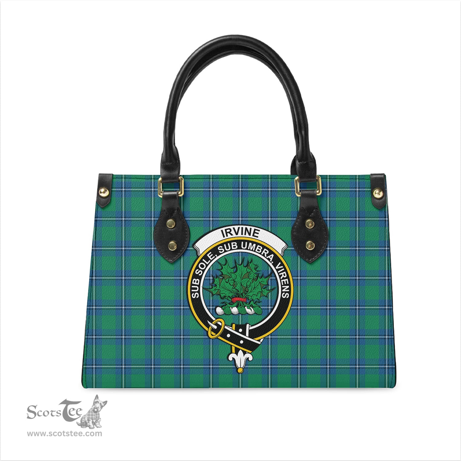 Scottish Irvine Ancient Tartan Leather Bag for Women with Family Crest Scottish Plaid Tartan Plaid - ScotsTee - scotstee.com