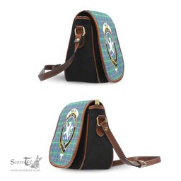 Scottish Inglis Ancient Tartan Saddle Crossbody Bag with Family Crest Scottish Plaid Tartan Plaid - ScotsTee - scotstee.com