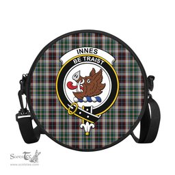 Scottish Innes Dress Tartan Round Crossbody Bags - Round Purse with Family Crest Scottish Plaid Tartan Plaid - ScotsTee - scotstee.com