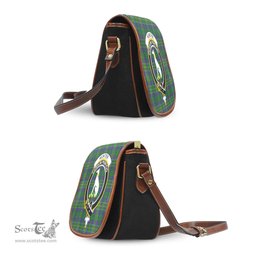 Scottish Hunter of Hunterston Tartan Saddle Crossbody Bag with Family Crest Scottish Plaid Tartan Plaid - ScotsTee - scotstee.com