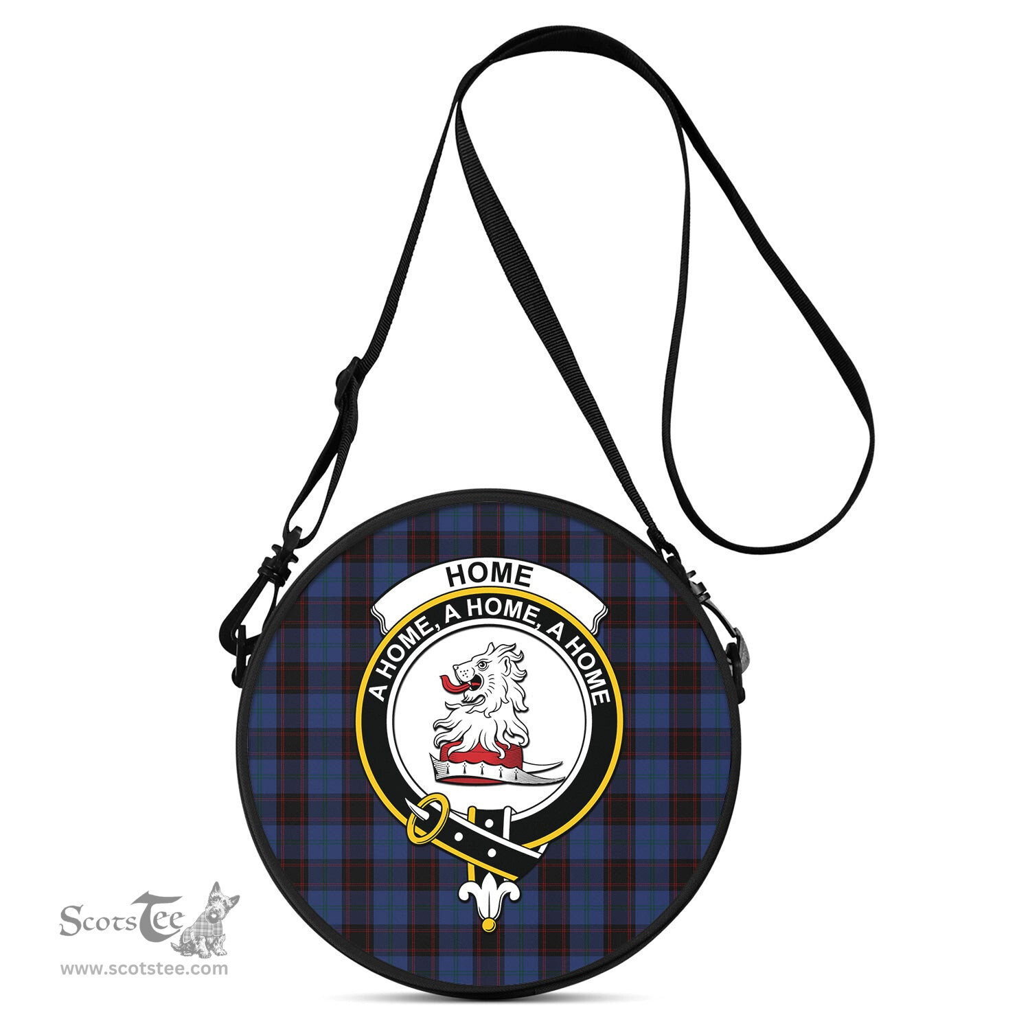 Scottish Home (Hume) Tartan Round Crossbody Bags - Round Purse with Family Crest Scottish Plaid Tartan Plaid - ScotsTee - scotstee.com