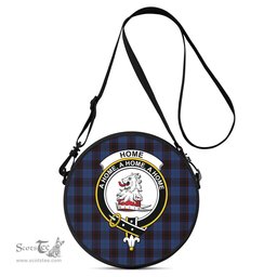 Scottish Home (Hume) Tartan Round Crossbody Bags - Round Purse with Family Crest Scottish Plaid Tartan Plaid - ScotsTee - scotstee.com