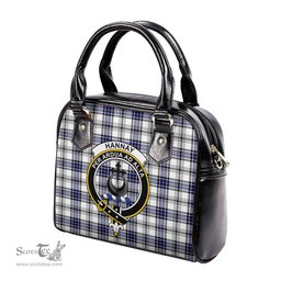 Scottish Hannay Modern Tartan Shoulder Handbags with Family Crest Scottish Plaid Tartan Plaid - ScotsTee - scotstee.com