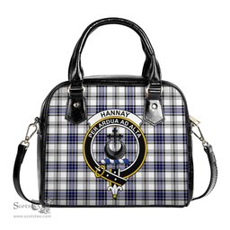 Scottish Hannay Modern Tartan Shoulder Handbags with Family Crest Scottish Plaid Tartan Plaid - ScotsTee - scotstee.com