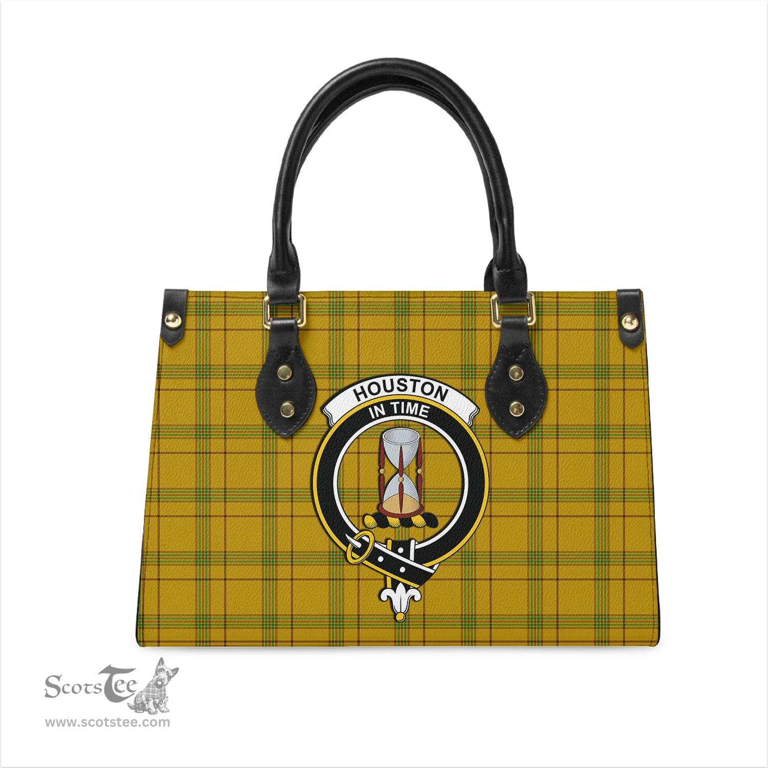 Scottish Houston Tartan Leather Bag for Women with Family Crest Scottish Plaid Tartan Plaid - ScotsTee - scotstee.com