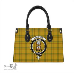 Scottish Houston Tartan Leather Bag for Women with Family Crest Scottish Plaid Tartan Plaid - ScotsTee - scotstee.com