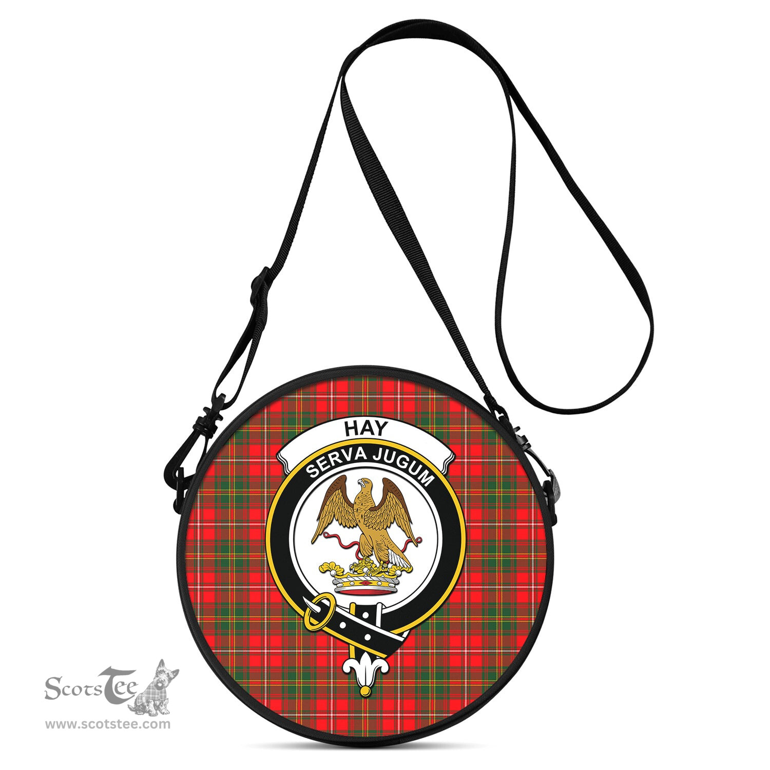 Scottish Hay Modern Tartan Round Crossbody Bags - Round Purse with Family Crest Scottish Plaid Tartan Plaid - ScotsTee - scotstee.com