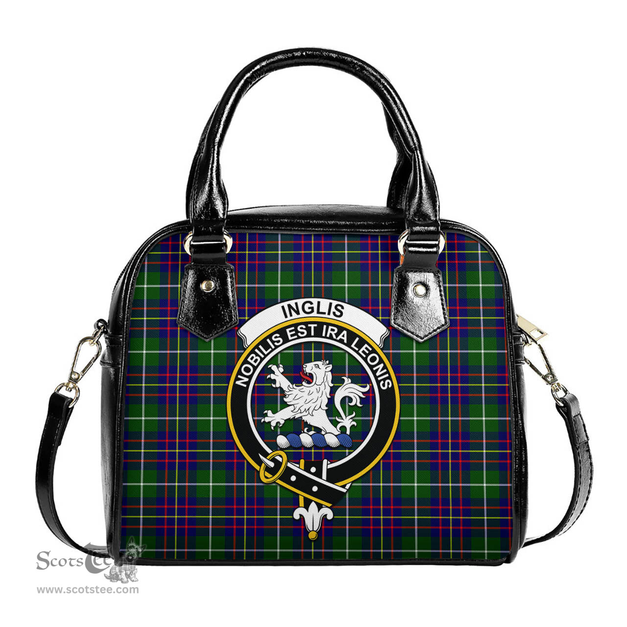 Scottish Inglis Modern Tartan Shoulder Handbags with Family Crest Scottish Plaid Tartan Plaid - ScotsTee - scotstee.com
