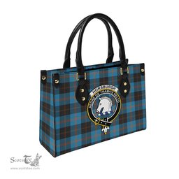 Scottish Horsburgh Tartan Leather Bag for Women with Family Crest Scottish Plaid Tartan Plaid - ScotsTee - scotstee.com